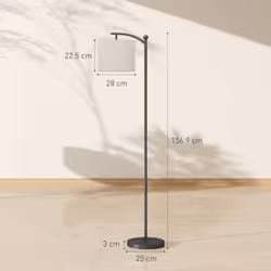 HOMCOM LED Floor Lamp with Dimmable Colours Temperature & Brightness, Black
