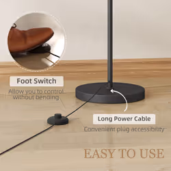 HOMCOM LED Floor Lamp with Dimmable Colours Temperature & Brightness, Black - Additional view 4