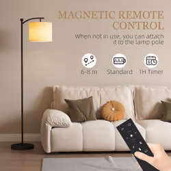 HOMCOM LED Floor Lamp with Dimmable Colours Temperature & Brightness, Black - Additional view 5
