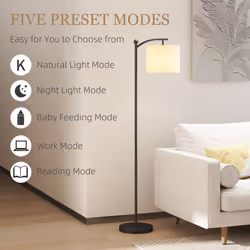 HOMCOM LED Floor Lamp with Dimmable Colours Temperature & Brightness, Black - Additional view 6