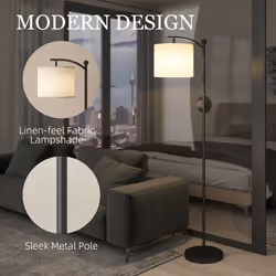 HOMCOM LED Floor Lamp with Dimmable Colours Temperature & Brightness, Black - Additional view 7