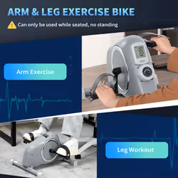 SPORTNOW Pedal Exerciser with Eight-Level Magnetic Resistance, Grey - Additional view 8