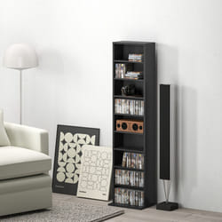 HOMCOM 260 CD Storage Unit 120 DVD Storage Tower with 9 Compartments Black