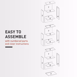 HOMCOM 260 CD Storage Unit 120 DVD Storage Tower with 9 Compartments Black - Additional view 6