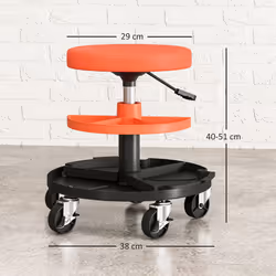 HOMCOM Rolling Mechanic Stool, 135kg Capacity Workshop Stool, Yellow