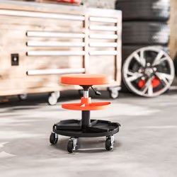HOMCOM Rolling Mechanic Stool, 135kg Capacity Workshop Stool, Yellow - Additional view 8