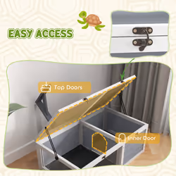 PawHut Tortoise Enclosure w/ Run, Lamp Holder, Pull-Out Trays, Hideaway - Additional view 7