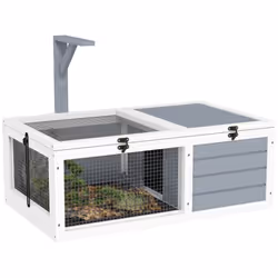 PawHut Tortoise Enclosure w/ Run, Lamp Holder, Pull-Out Trays, Hideaway - Additional view 8