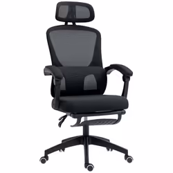 HOMCOM Mesh Ergonomic Office Chair with Lumbar Support, Headrest, Black - Additional view 8