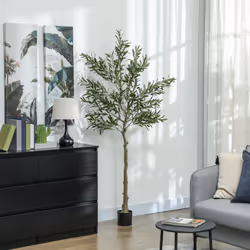 HOMCOM Indoor Artificial Plant, Faux Potted Silk Olive Tree, 180cm