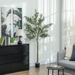 HOMCOM Indoor Artificial Plant, Faux Potted Silk Olive Tree, 180cm