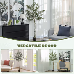 HOMCOM Indoor Artificial Plant, Faux Potted Silk Olive Tree, 180cm - Additional view 7