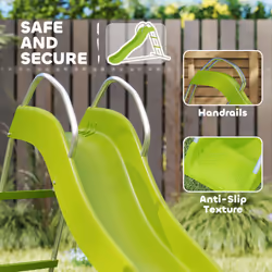 AIYAPLAY Freestanding Slide for Kids with Climbing Ladder, Green