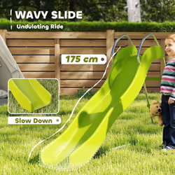 AIYAPLAY Freestanding Slide for Kids with Climbing Ladder, Green