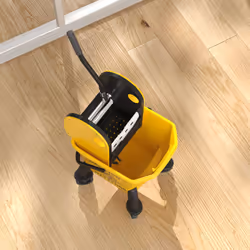 HOMCOM Mop Bucket with Wringer on Wheels for Floor Cleaning 26 Litre Yellow - Additional view 6