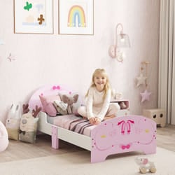 AIYAPLAY Ballet Theme Toddler Bed Frame with Safety Rails, for 3-6 Years
