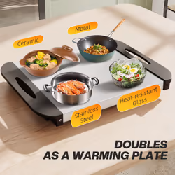 HOMCOM 4.5L Electric Food Warmer Buffet Server with Lids Cool Touch Handles