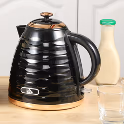 HOMCOM Electric Kettle, Fast Boil, 1.7L, 3kW, Swivel, Black Ripple