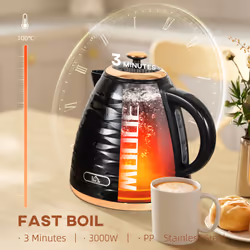 HOMCOM Electric Kettle, Fast Boil, 1.7L, 3kW, Swivel, Black Ripple - Additional view 5