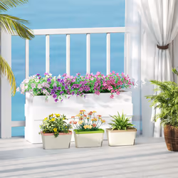 Outsunny 3 Pcs Self Watering Plant Pots w/ Visual Water Level Window