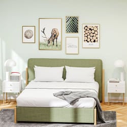 HOMCOM Bedside Tables Set of 2 with 2 Drawers for Bedroom, White