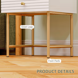 HOMCOM Bedside Tables Set of 2 with 2 Drawers for Bedroom, White - Additional view 4