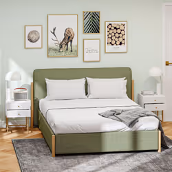 HOMCOM Bedside Tables Set of 2 with 2 Drawers for Bedroom, White - Additional view 6