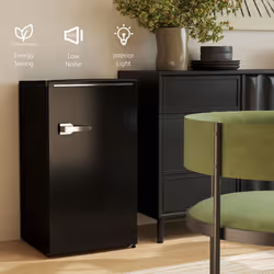 HOMCOM 85L Freestanding Under Counter Fridge with Chiller Box - Black