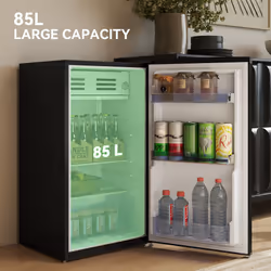 HOMCOM 85L Freestanding Under Counter Fridge with Chiller Box - Black - Additional view 7