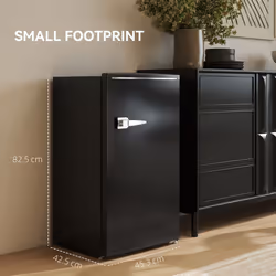 HOMCOM 85L Freestanding Under Counter Fridge with Chiller Box - Black - Additional view 8