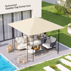 Outsunny 3 x 3(m) Gazebo Canopy Replacement Cover, UPF30+, Cream White