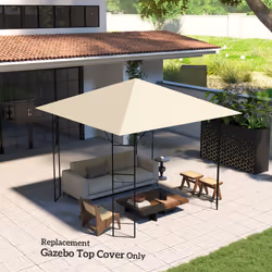 Outsunny 3 x 3(m) Gazebo Canopy Replacement Cover, UPF30+, Cream White - Additional view 5