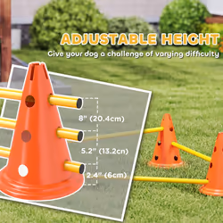 PawHut Dog Agility Equipment Set, Three-Piece Adjustable Height Jumping - Additional view 5
