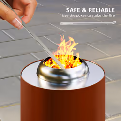 Outsunny Stainless Steel Smokeless Wood Burning Firepit Garden Fire Pit