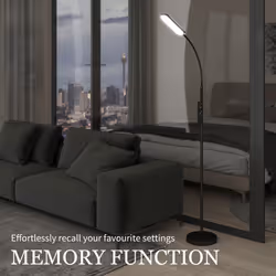 HOMCOM LED Floor Lamp for Living Room with Magnetic Remote Control, Black - Additional view 4
