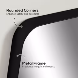 HOMCOM 90cm Rectangle Mirror, Wall Mirror for Bathroom, Black