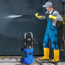 Outsunny 1800W Power Washer 150 Bar Pressure 6M Hose and Hose Reel, Blue