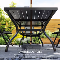 Outsunny 7 PCs Garden Dining Set, Folding Chairs and Metal Top Table, Grey - Additional view 6