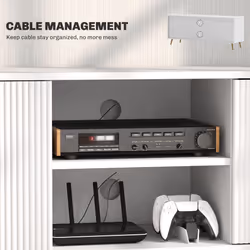 HOMCOM Modern TV Stand Cabinet with Storage for Living Room, White - Additional view 5