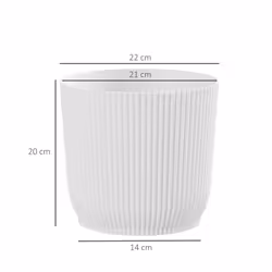 Outsunny Set of 3 Round Plant Pots Outdoor 22cm for Garden, White