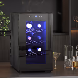 HOMCOM Freestanding Wine Cooler Fridge with 8 Bottle, 21 Litre Capacity