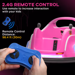 AIYAPLAY Angry Bird Licensed Bumper Car for Kids w/ Joysticks - Pink