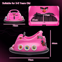AIYAPLAY Angry Bird Licensed Bumper Car for Kids w/ Joysticks - Pink - Additional view 8