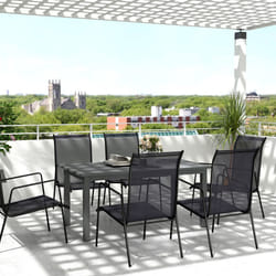 Outsunny Extending Garden Table with Slatted Top, 160/220 x 90 x 73 cm, Grey