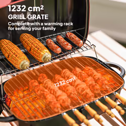 Outsunny Folding Charcoal Barbecue Grill, Portable BBQ for Camping, Red