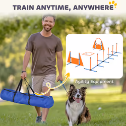 PawHut 6-Piece Dog Agility Equipment, Obstacle Training Course Kit, Orange - Additional view 6