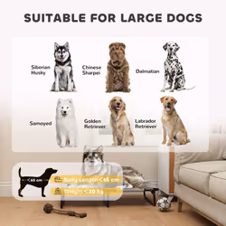 PawHut Raised Dog Bed with Breathable Mesh for Large Dogs - Grey - Additional view 8