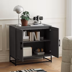 HOMCOM Modern Storage Cupboard with Adjustable Shelf and 2 Doors, Grey