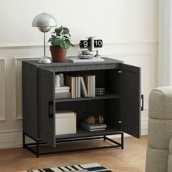 HOMCOM Modern Storage Cupboard with Adjustable Shelf and 2 Doors, Grey