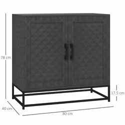 HOMCOM Modern Storage Cupboard with Adjustable Shelf and 2 Doors, Grey
